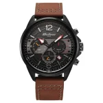 Titan Octane Cred Analog Black Dial Brown Leather Strap Watch for Men